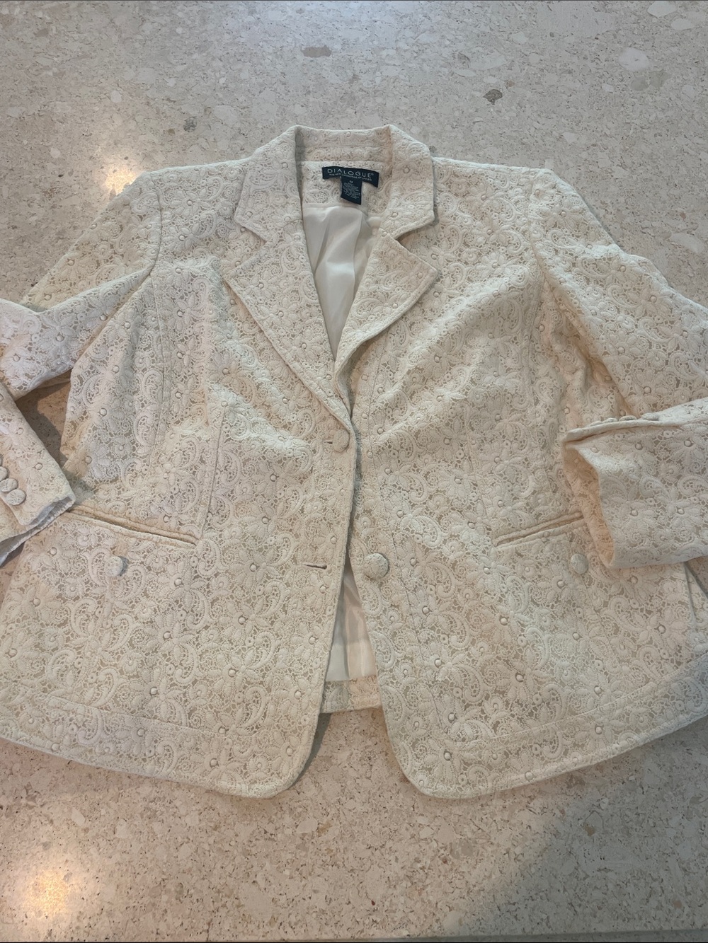 Dialogue Cream Lace Blazer Jacket